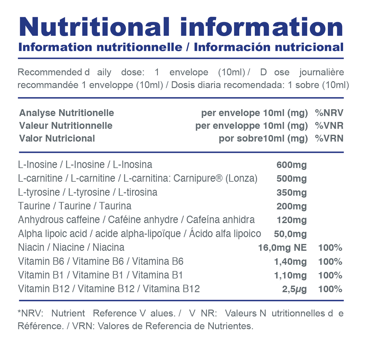 Supplement facts POWER-UP